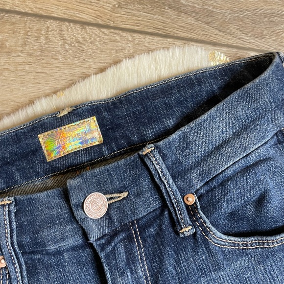 Mother looker ankle fray dark wash jeans - Picture 3 of 8